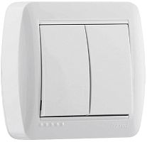 Выключатель накладной Lezard Demet 2-кл. белый картинка